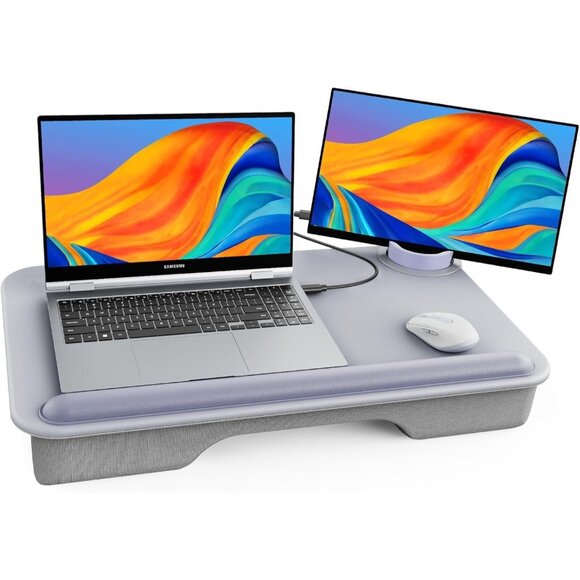 Portable Lap Desk For 17" Laptop MacBook Lightweight Holder For Phone & Tablet - Picture 4 of 7